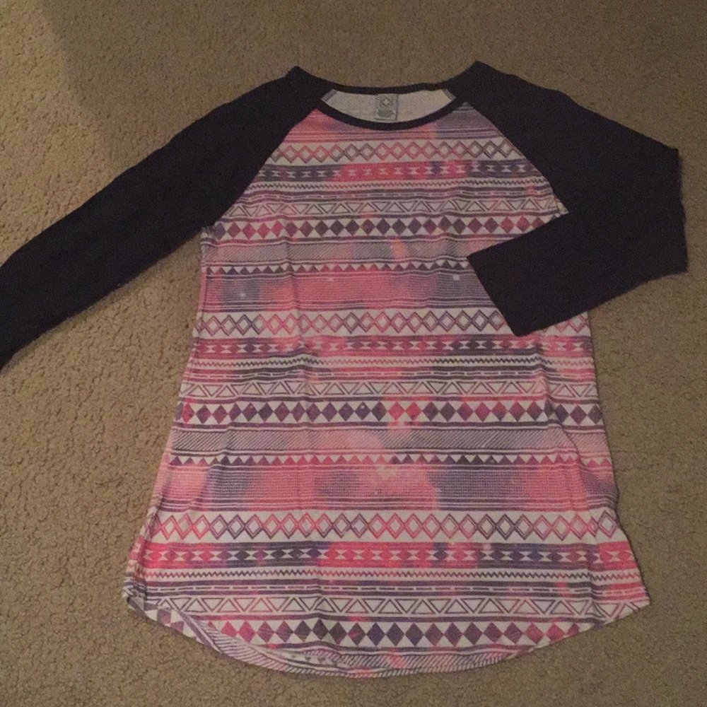 Aztec print 3/4 sleeve shirt